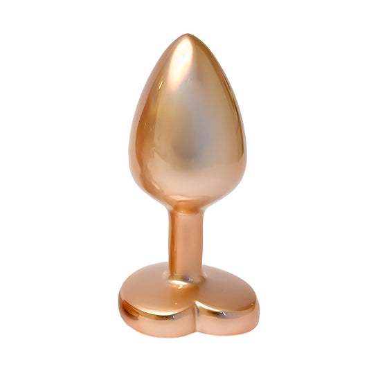 Gleaming Love Gold Heart Gem Small Pearl Butt Plug