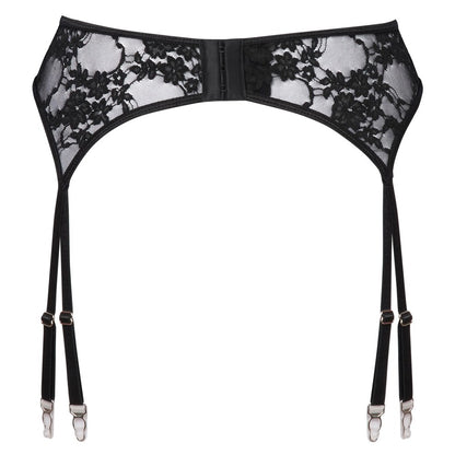 Corsetti Black Floral Lace Suspender Belt with Adjustable Straps
