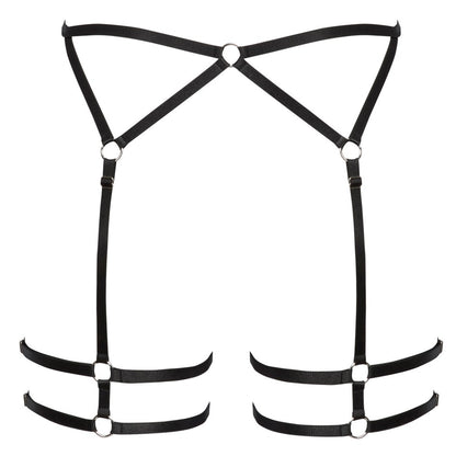 Cottelli Black Strappy Suspender Belt with Adjustable Fit