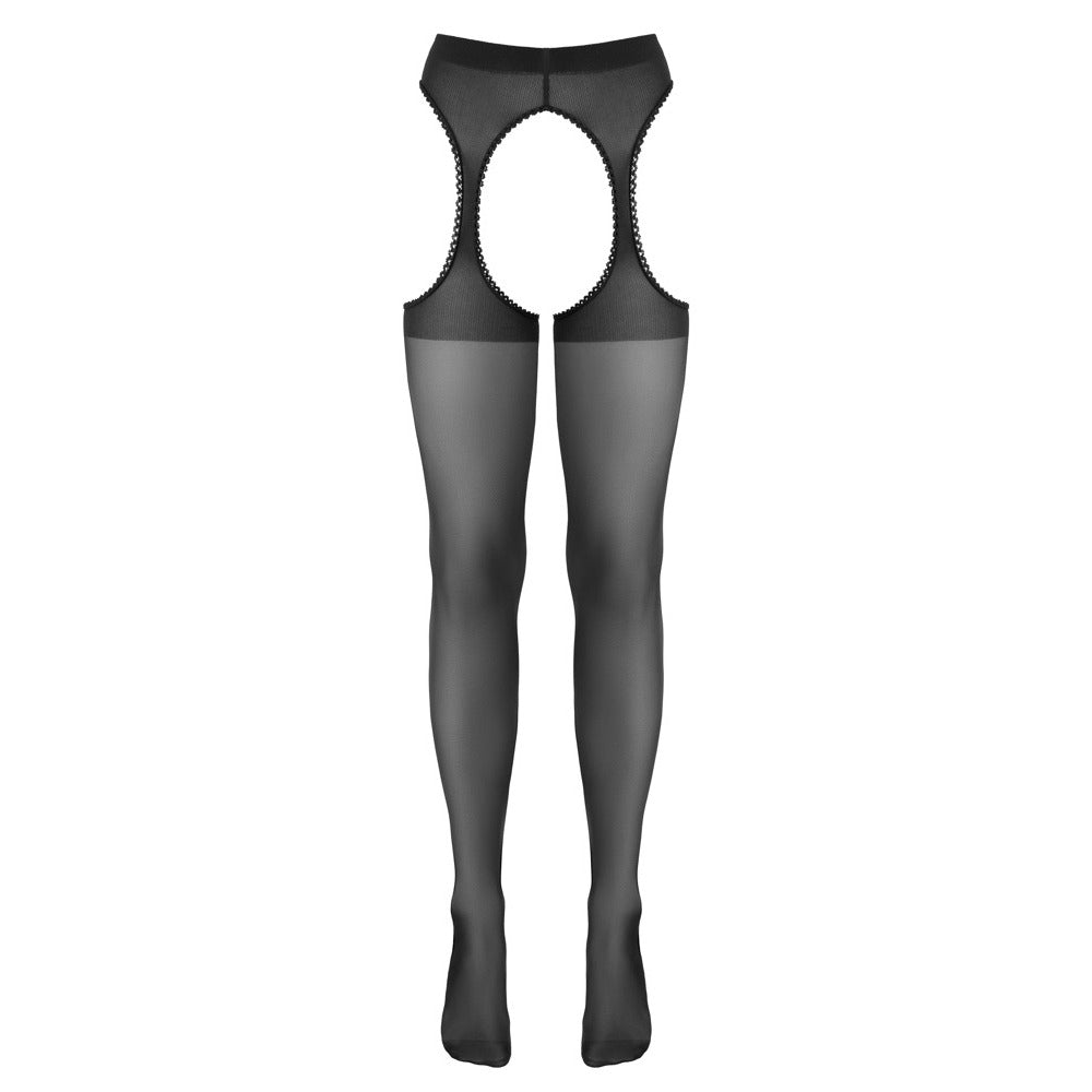 Cottelli LEGWARE Black Suspender Stockings with Seam