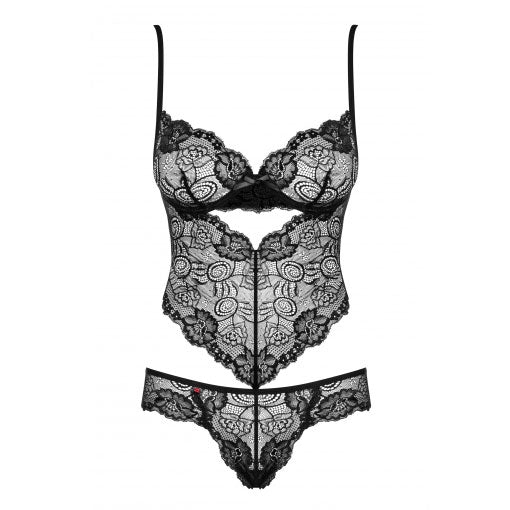 Obsessive Black Lace Alluria Underwire Teddy