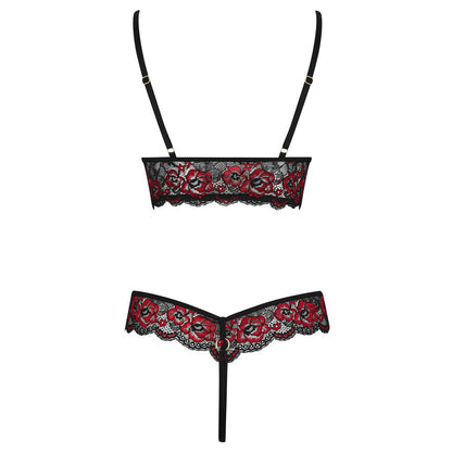 Cottelli Black Crotchless Lace Body with Adjustable Straps