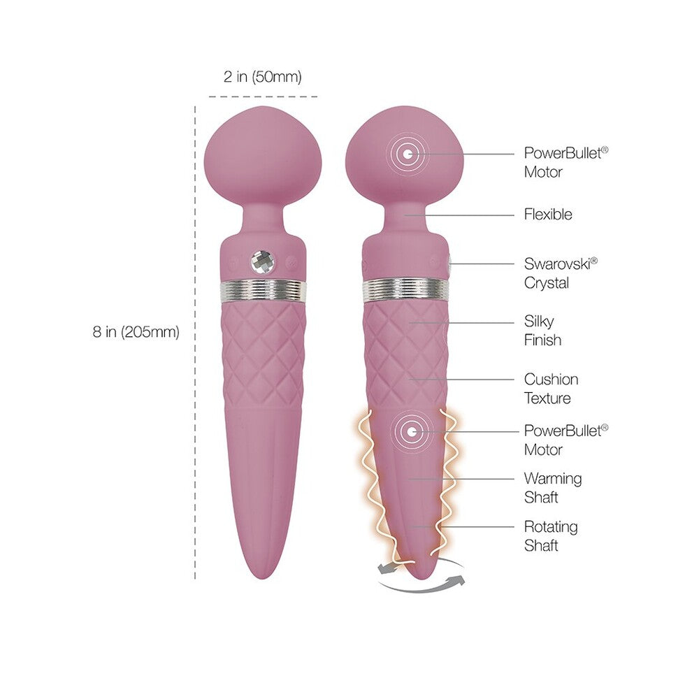 Pillow Talk Black Sultray Wand Massager with Dual Motors