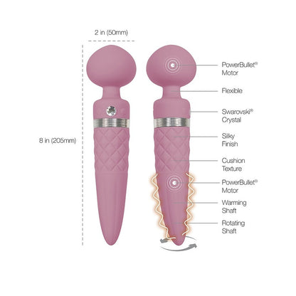 Pillow Talk Black Sultray Wand Massager with Dual Motors