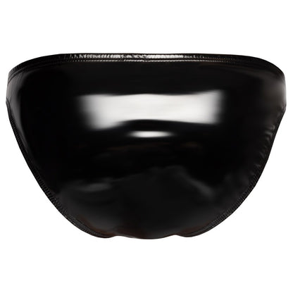 Black Level Vinyl Briefs With Zip in Black back