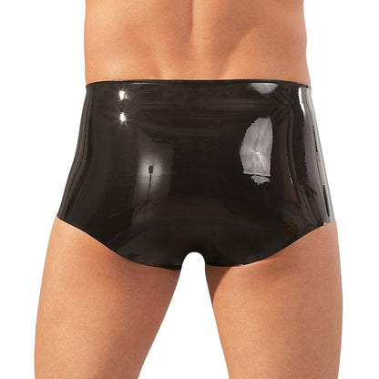 Seductive Latex Black Boxers with Penis Sleeve