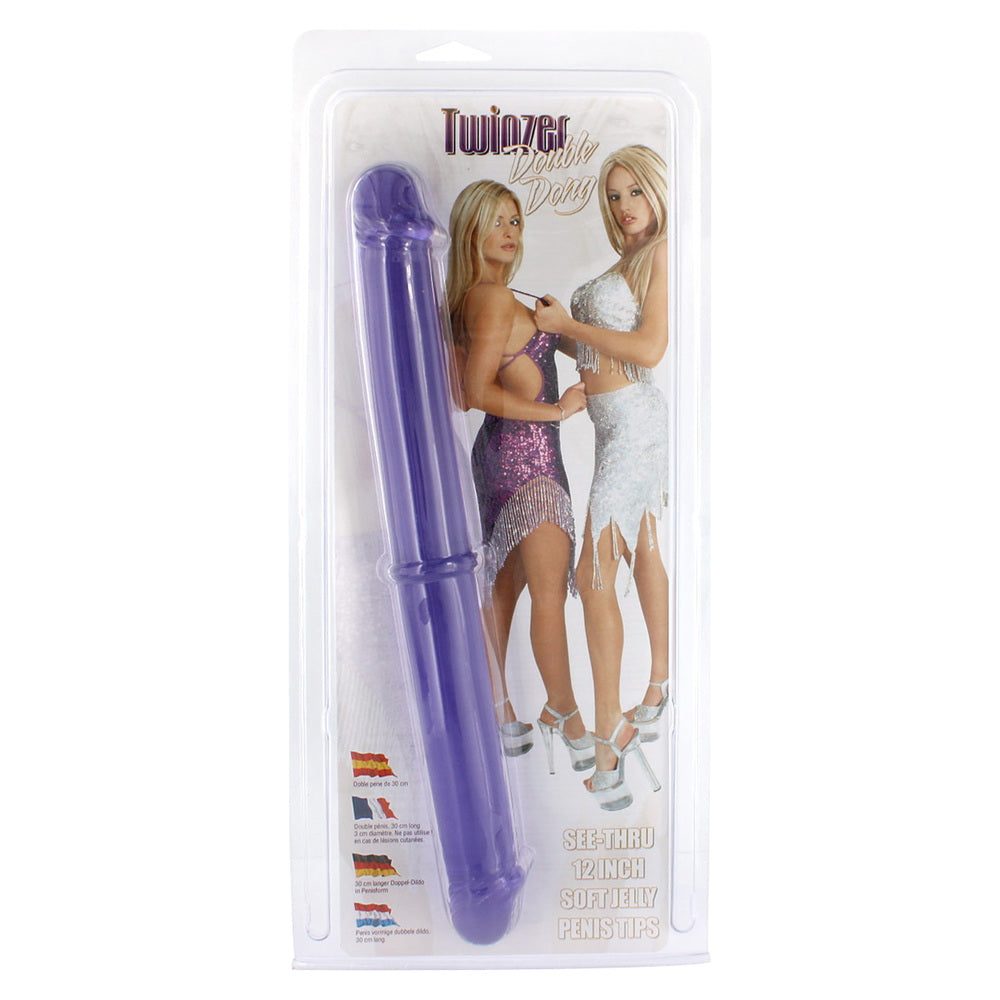 Twinzer Purple 12 Inch Double Ended Jelly Dong