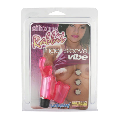 Silicone Pleasure Rabbit Finger Sleeve Vibe Soft Pink