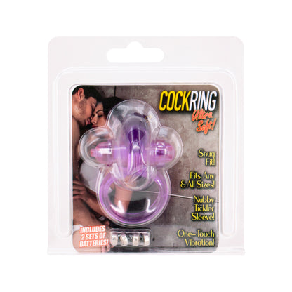 Purple Rabbit Vibrating Cockring