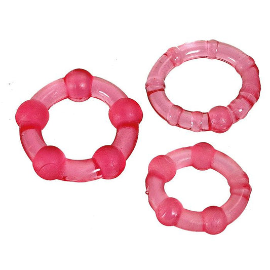 Stay Hard Black Cock Ring Set with Textured Pleasure