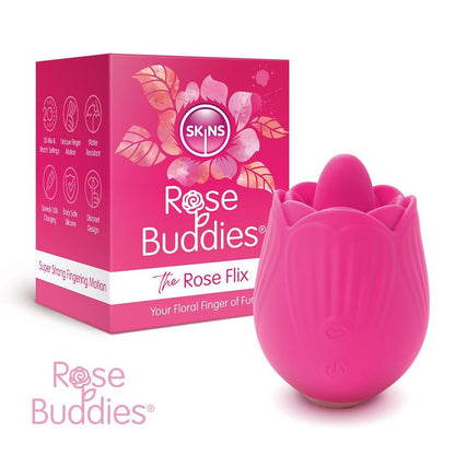 Skins Pink Rose Flix Clitoral Massager with 20 Settings
