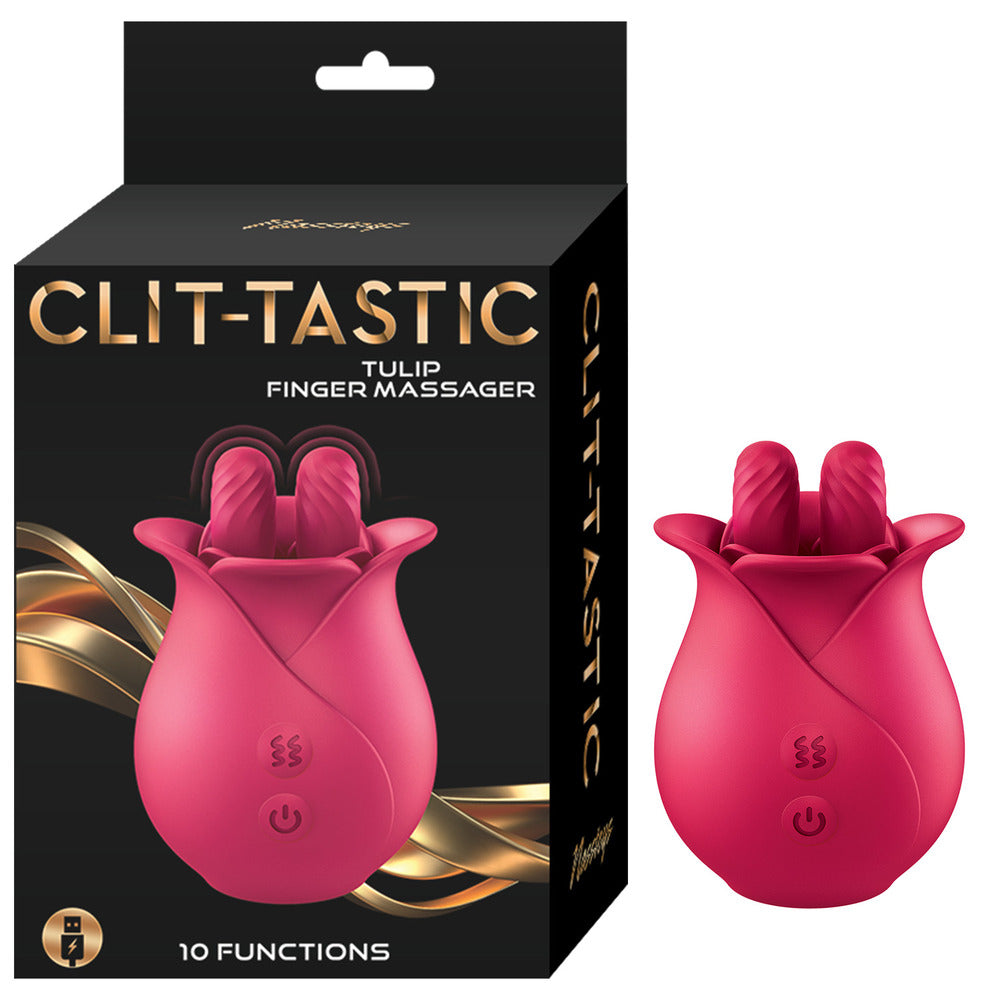 Nasstoys Pink ClitTastic Tulip Finger Massager Rechargeable