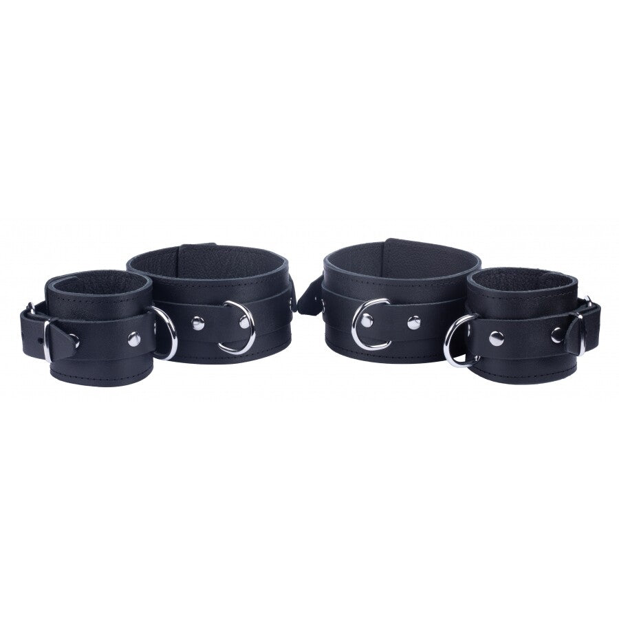 Genuine Leather Red Forearm Shackles for Submission