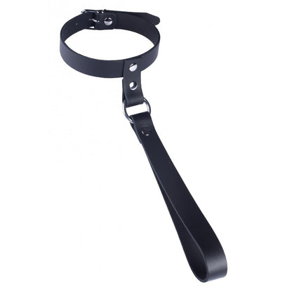 Genuine Leather Red Play Collar with Short Leash