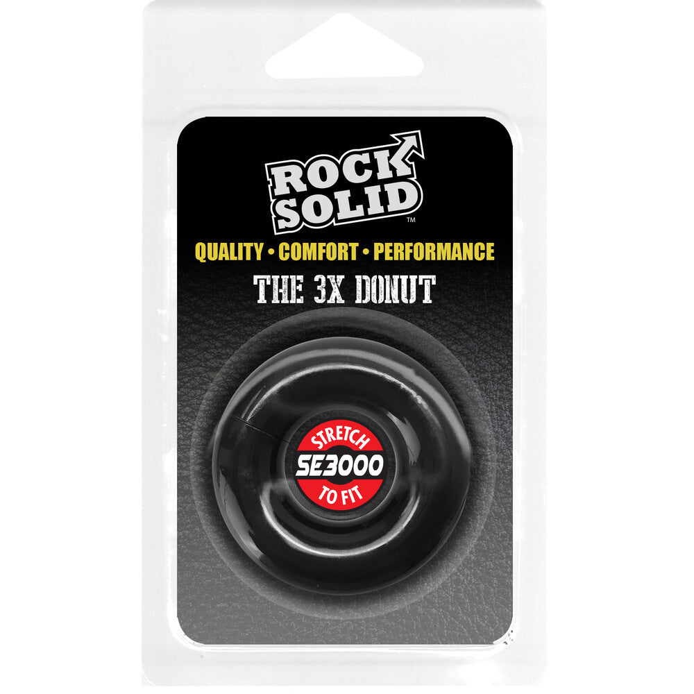 Rock Solid Black Donut 3X Cock Ring
