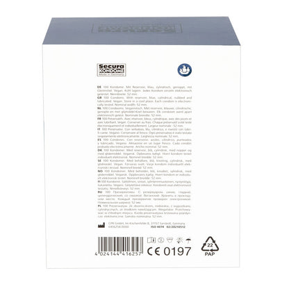 Secura Kondome Blue Pearl Stimulating Condoms x100
