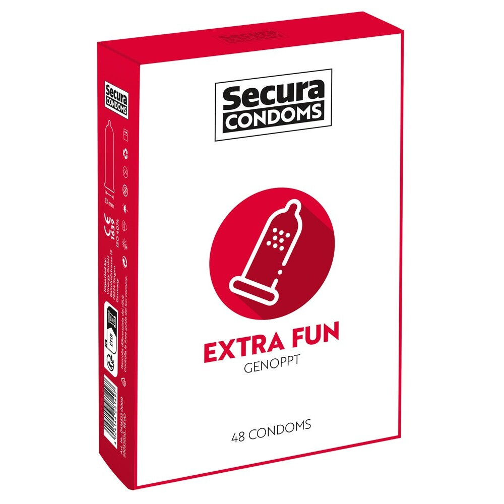 Secura Transparent Ribbed Condoms 48 Pack Enhanced Pleasure