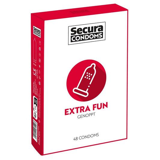 Secura Transparent Ribbed Condoms 48 Pack Enhanced Pleasure