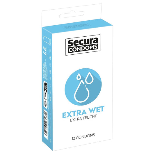 Secura Extra Wet Transparent Condoms 12 Pack