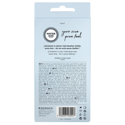 MISTER SIZE 47mm Pure Feel Extra Thin Condoms 10 Pack