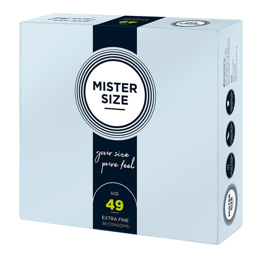MISTER SIZE 49mm Clear Ultra Thin Pure Feel Condoms 36 Pack