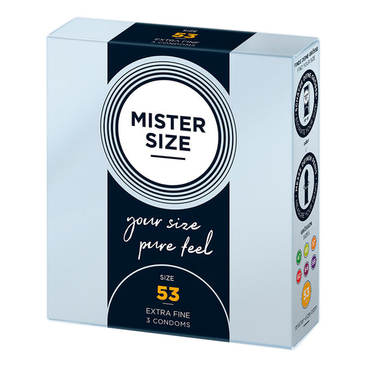 Mister Size Extra Thin 53mm Pure Feel Condoms 3 Pack