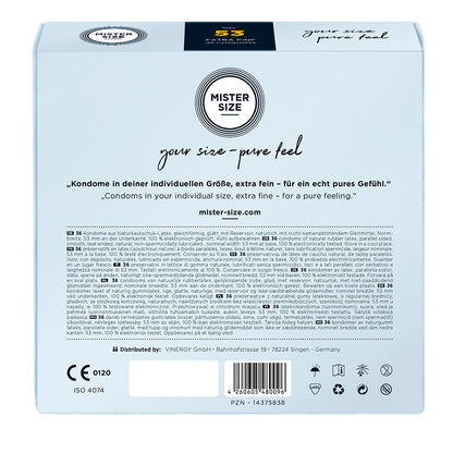 MISTER SIZE 53mm Extra Thin Pure Feel Condoms 36 Pack