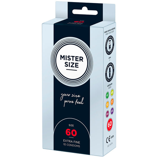 Mister Size 60mm Slim Fit Pure Feel Condoms 10 Pack