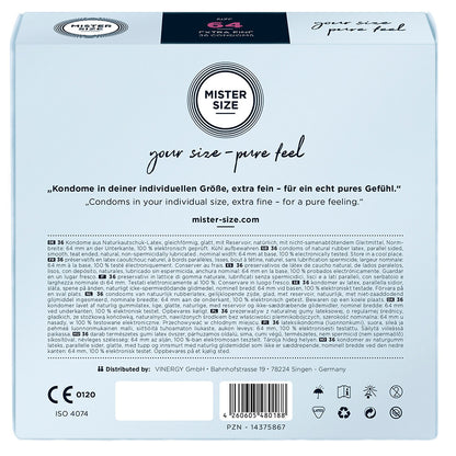 Mister Size Pure Feel Extra Thin Condoms 36 Pack