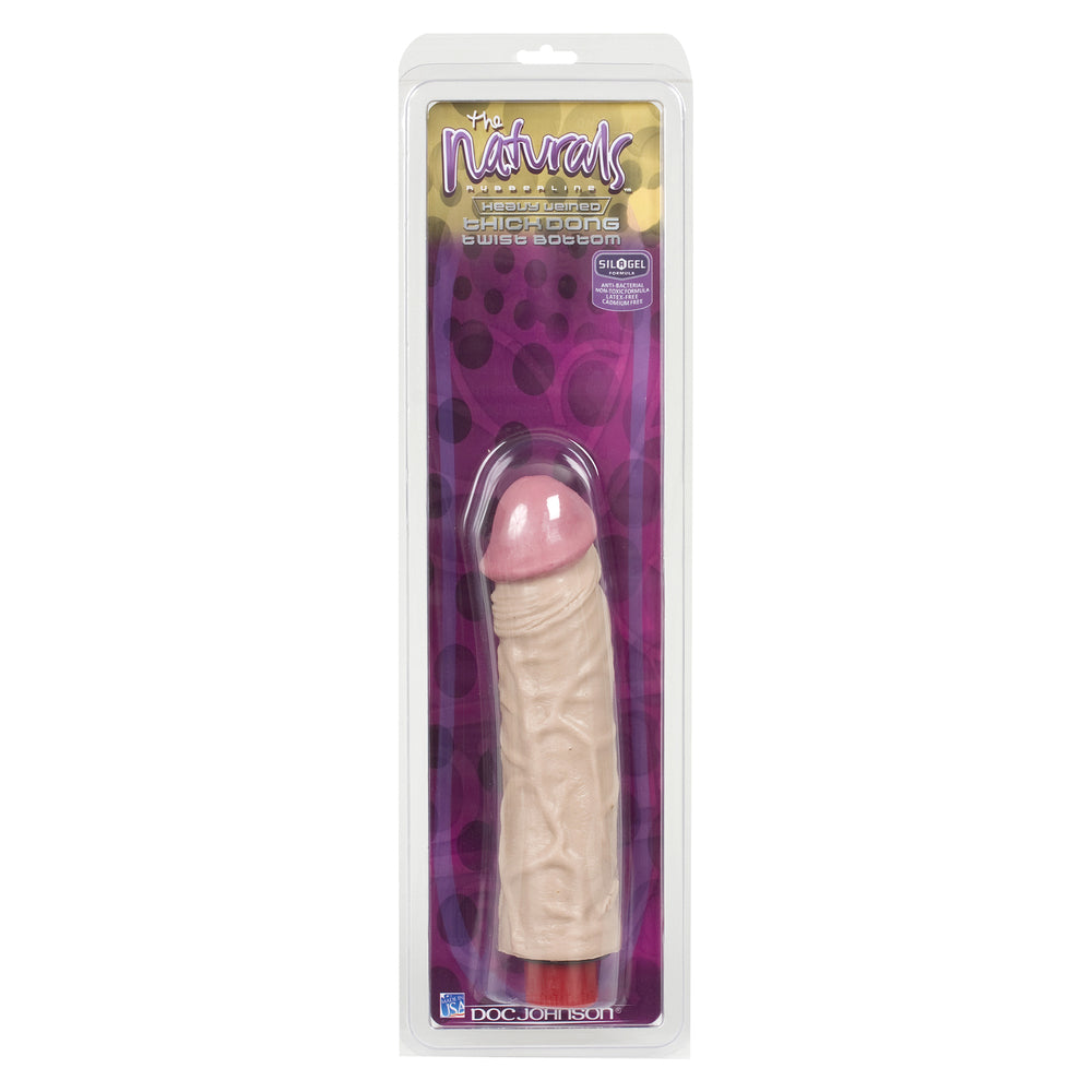 Naturals Flesh Pink 8 Inch Heavy Veined Vibrating Dong Thick