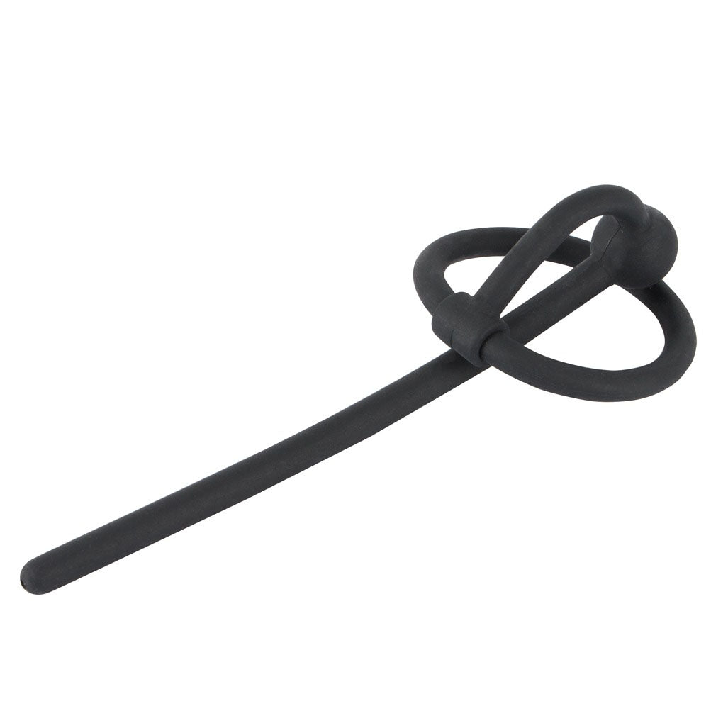 Adventure Silicone Hollow Penisplug with Glans Ring