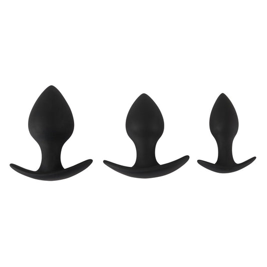 Velvet Bliss Black Silicone Anal Training Set Three Sizes