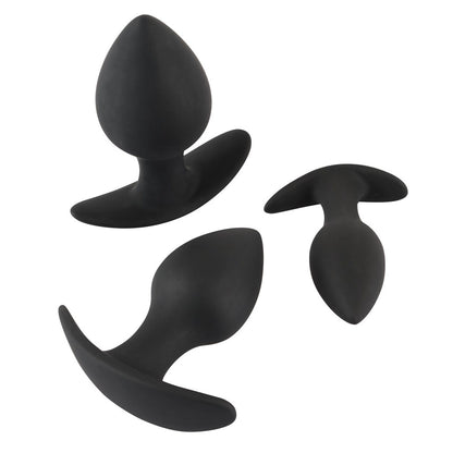 Velvet Bliss Black Silicone Anal Training Set Three Sizes