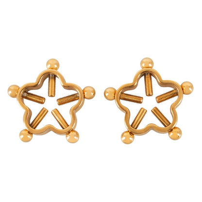 Bad Kitty Golden Stainless Steel Flower Nipple Clamps