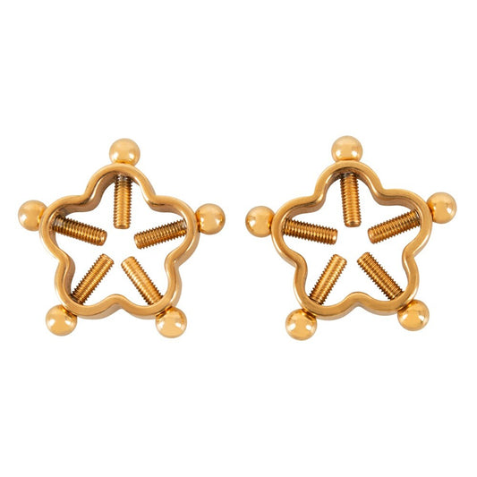 Bad Kitty Golden Stainless Steel Flower Nipple Clamps