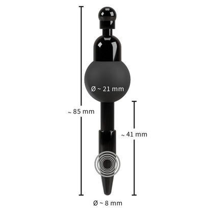 PENISPLUG Black Vibrating Penis Plug with Tapered Design