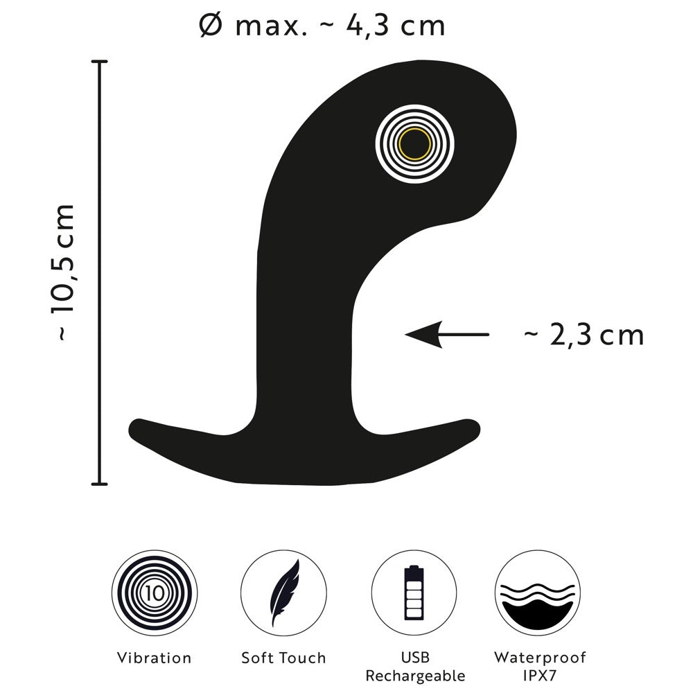 Big Head Silicone Blue Prostate Massager with 10 Vibration Modes