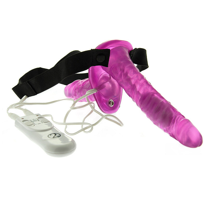 Vibrant Bliss Black Duo Vibrating Strap-On with Remote Control