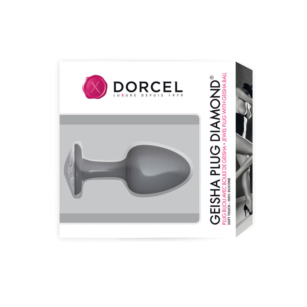 Dorcel Black Medium Geisha Anal Plug with Diamond Gem