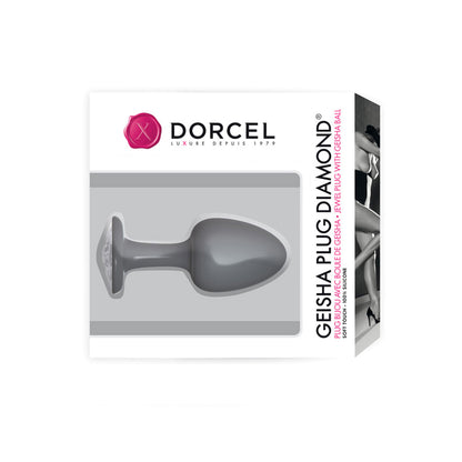 Dorcel Black Medium Geisha Anal Plug with Diamond Gem