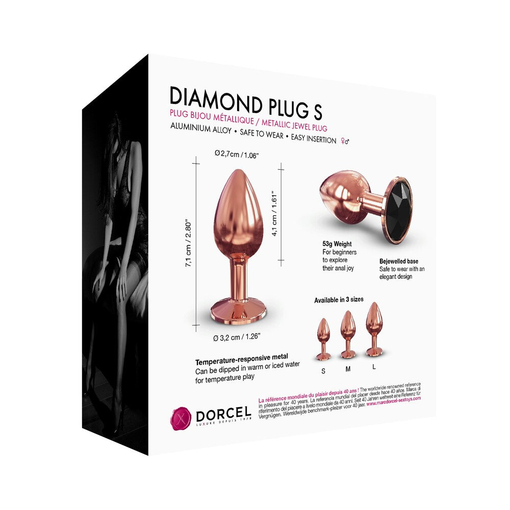 Dorcel Rose Gold Small Diamond Butt Plug with Tapered Tip