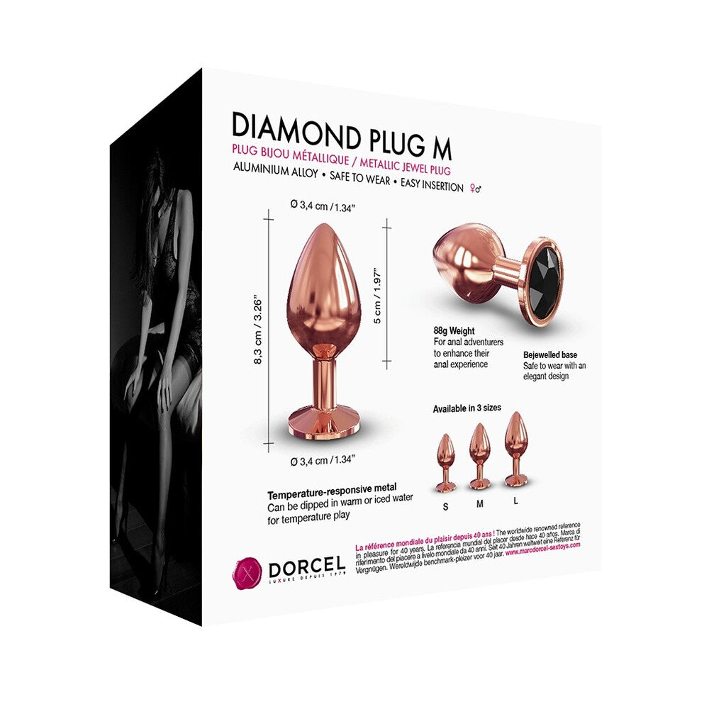 Dorcel Rose Gold Diamond Butt Plug Medium Elegant Design