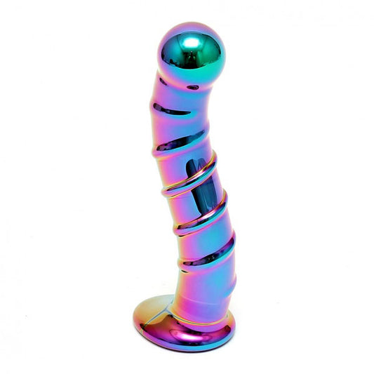 Nikita Multi-Colored Glass Dildo Color-Changing Ribbed Design