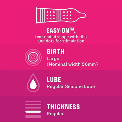 Durex Clear Pleasure Me Ribbed and Dotted Condoms 6 Pack