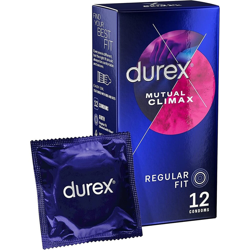 Durex Mutual Climax Ribbed Regular Fit Condoms 12 Pack