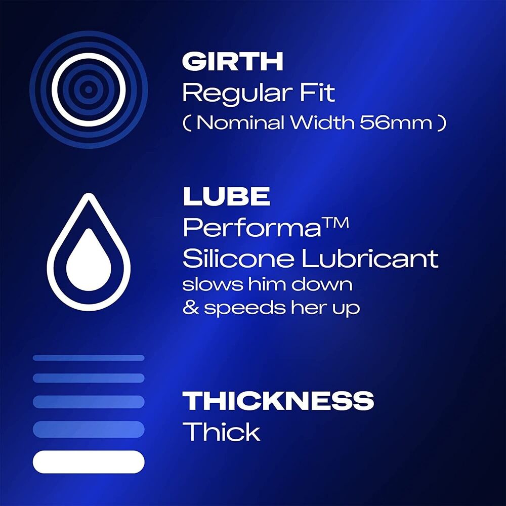 Durex Mutual Climax Ribbed Regular Fit Condoms 12 Pack