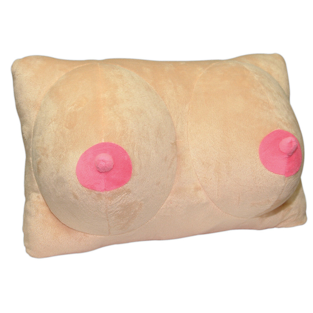 Plush Haven Skin Tone Breasts Pillow with Pink Accents
