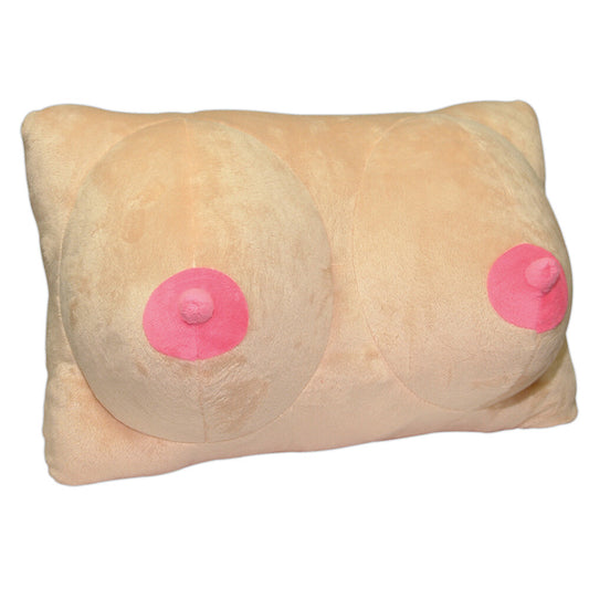 Plush Haven Skin Tone Breasts Pillow with Pink Accents
