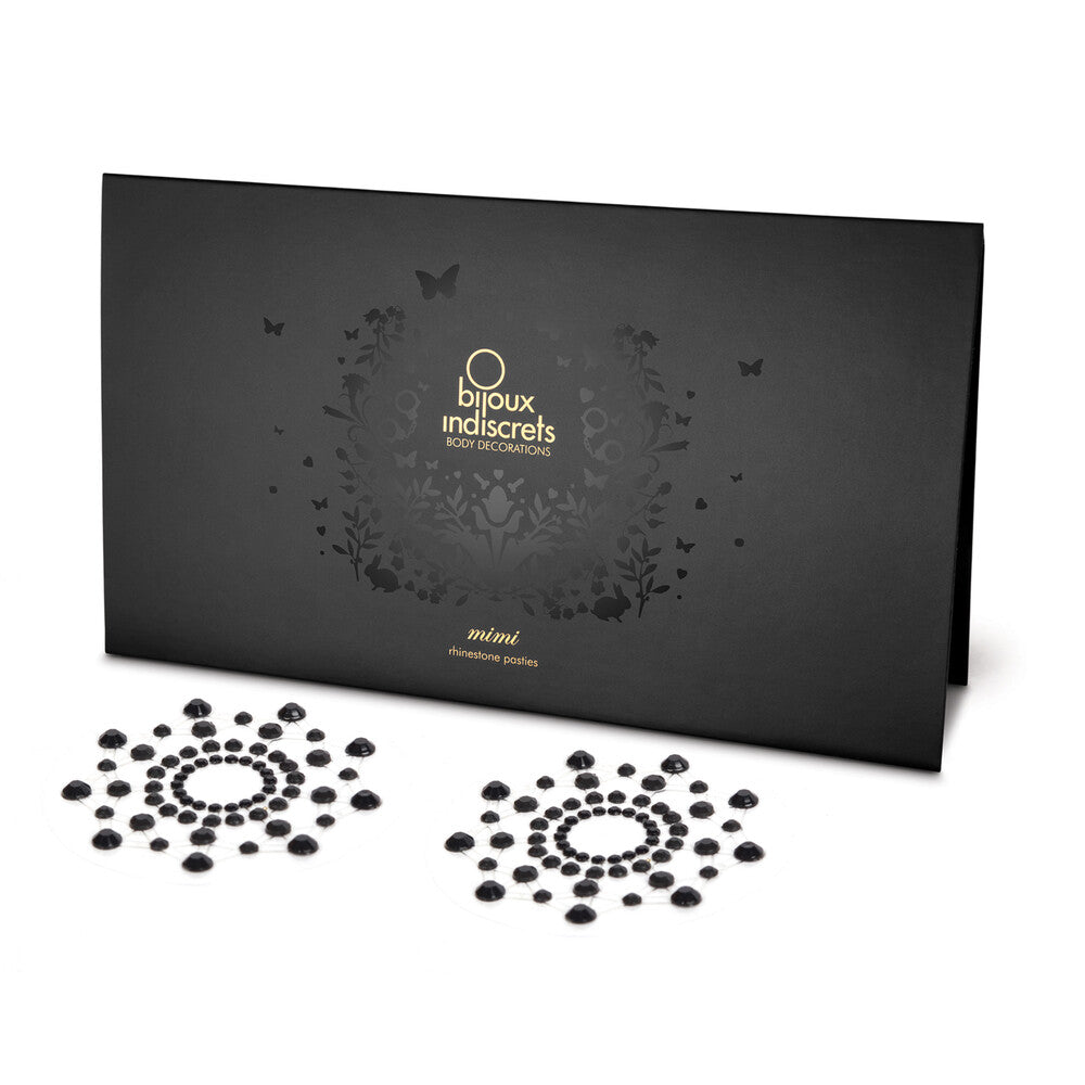 Bijoux Indiscrets Mimi Black Rhinestone Pasties with box