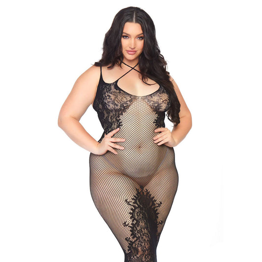 Leg Avenue Black Dual Strap Halter Dress Plus Size UK 18-22